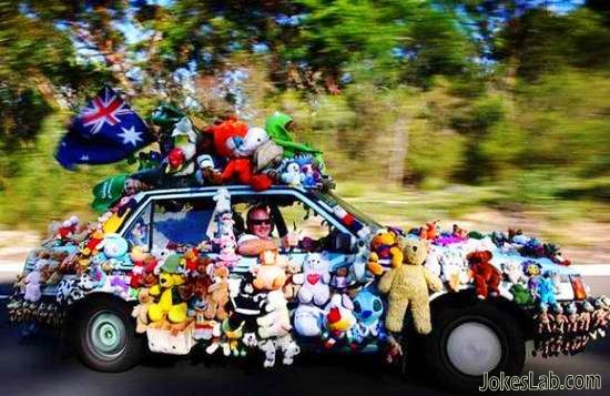 funny car with toys