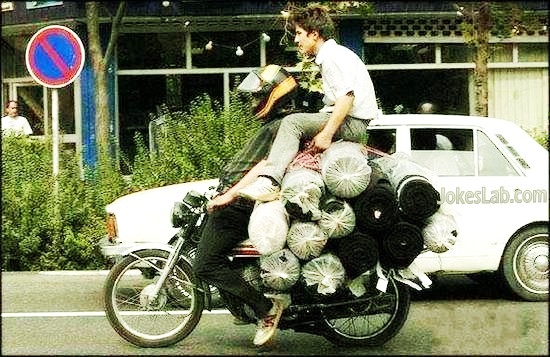 funny overloaded motorcycle