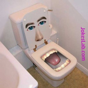 funny water closet, mouth licking your buttocks